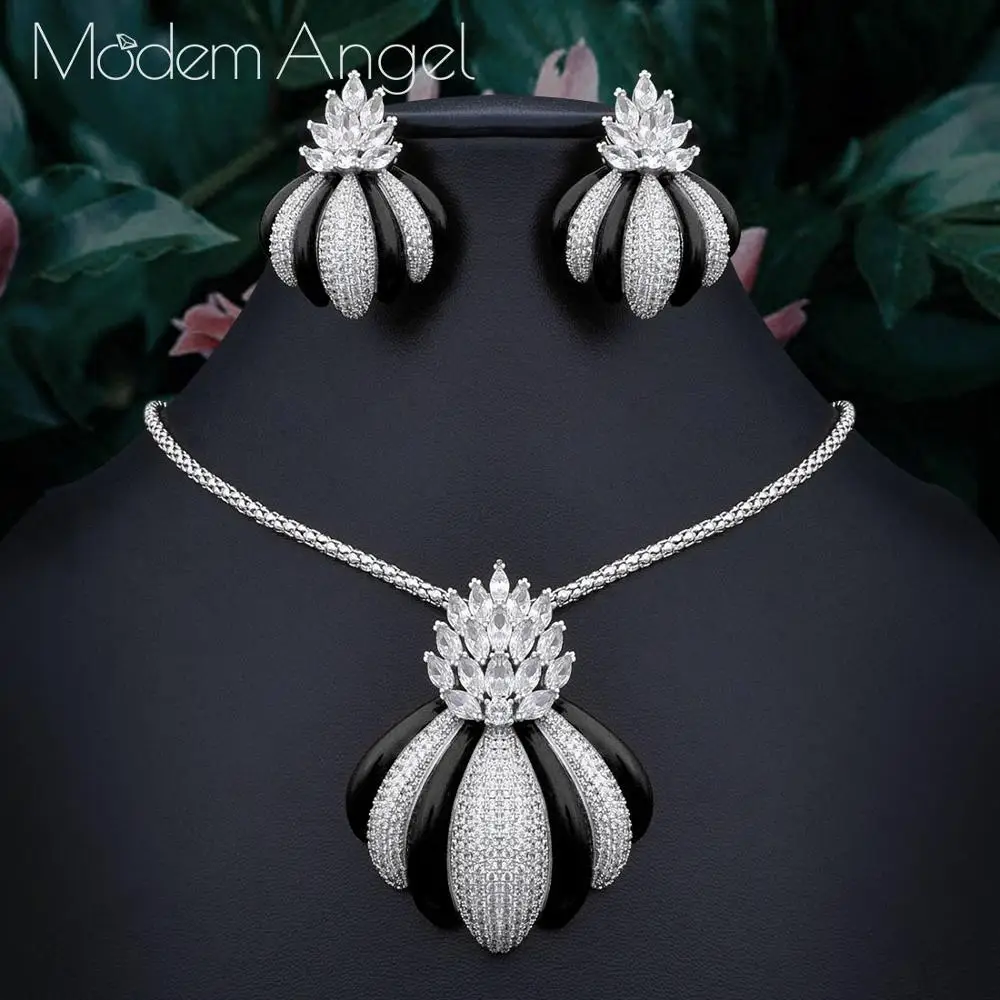 Женский Свадебный комплект из колье и серёг ModemAngel роскошный эксклюзивный с