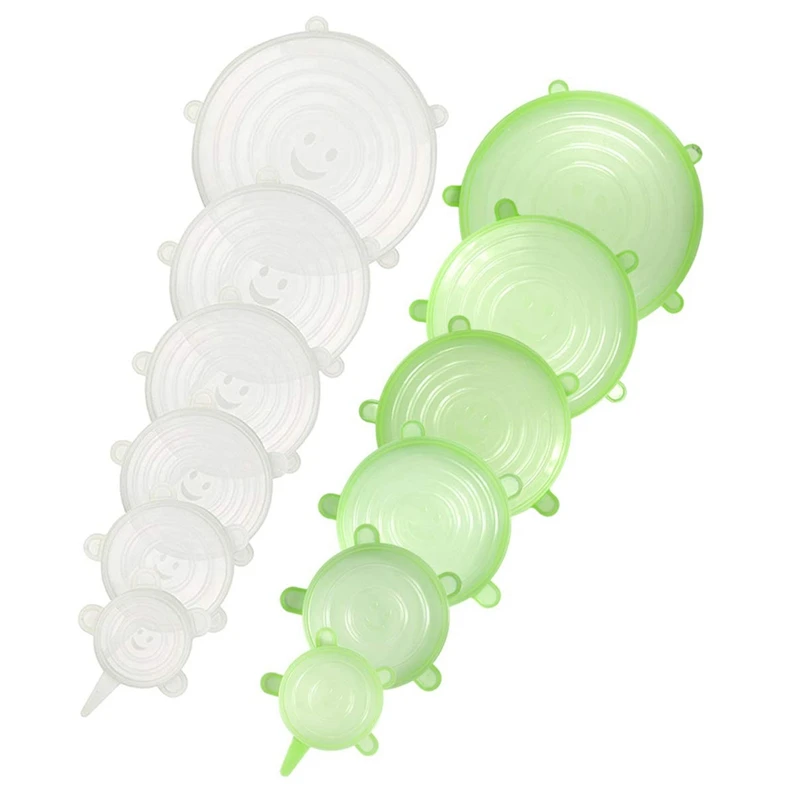 Промо-акция! Силиконовые растягивающиеся крышки 12 упаковок различных размеров