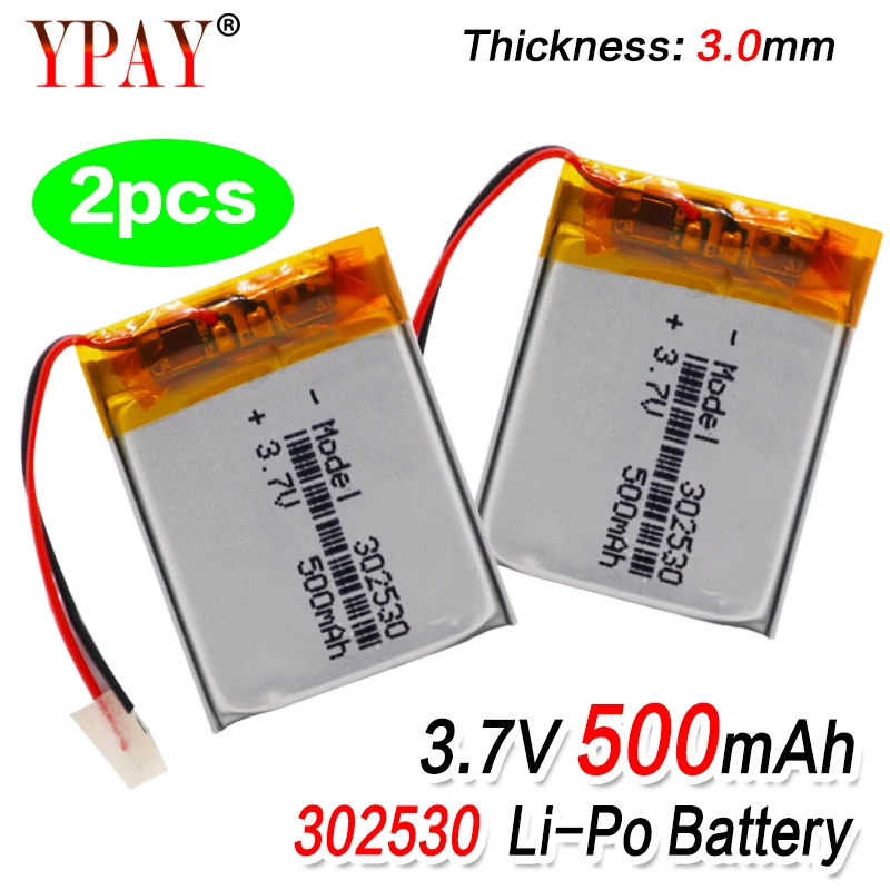 Литий полимерная батарея 2 шт. размер батареи 302530 3 7 в 500 мАч с защитной платой для