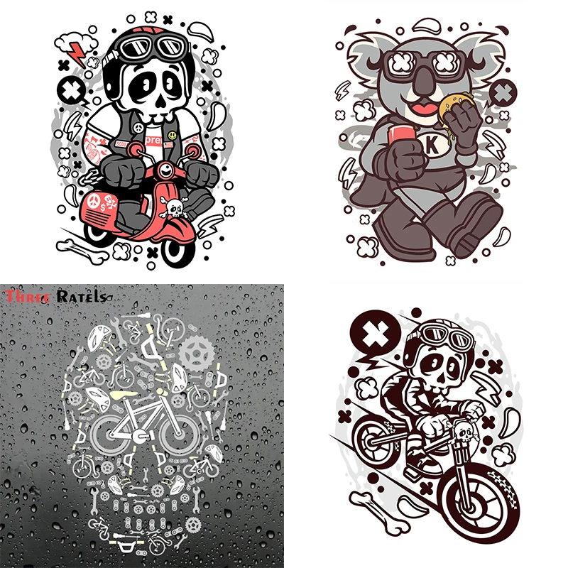 

Three Ratels QC522 Punk Cartoon Character Illustration Animal Cartoon Wall Sticker For Bathroom Car Hood Sticker Laptop Decal