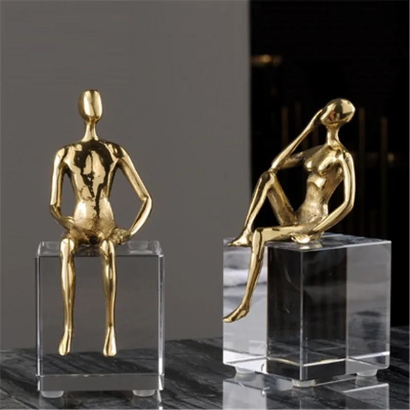 

Sample Houses Luxurious Abstraction Crystal Characters Ornaments Modern Simple Home Metal Decoration Sculpture X5845