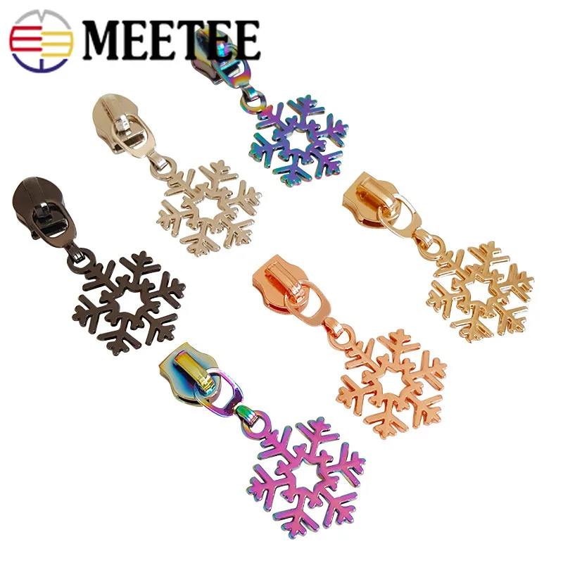 

20/50Pcs Meetee Alloy Zipper Sliders For 5# Nylon Sewing Zippers DIY Zip Head Bag Pocket Repair Kits Replacement Tailor Tools