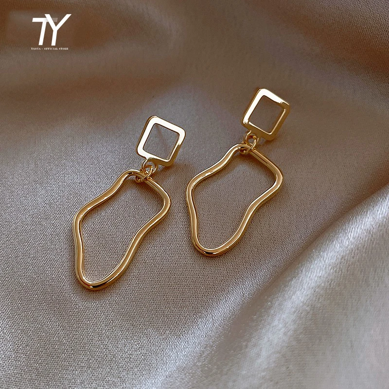 

Neo Gothic Geometric Hollow Out Metal Dangle Earrings For Woman Korean Fashion Jewelry Party Girl's Unusual Accessories Earrings