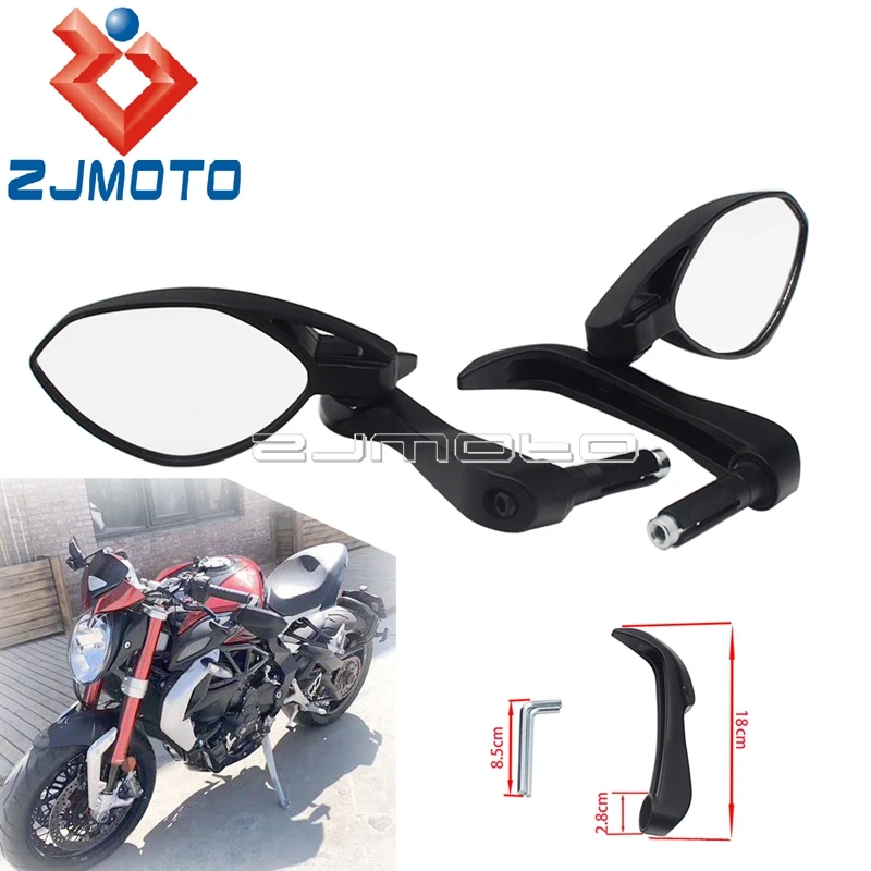 

Black Foldable 7/8" 22mm Handle Bar End Side Rear View Mirrors Plastic Aluminum Motorcycle Universal Folding Rearview Mirrors