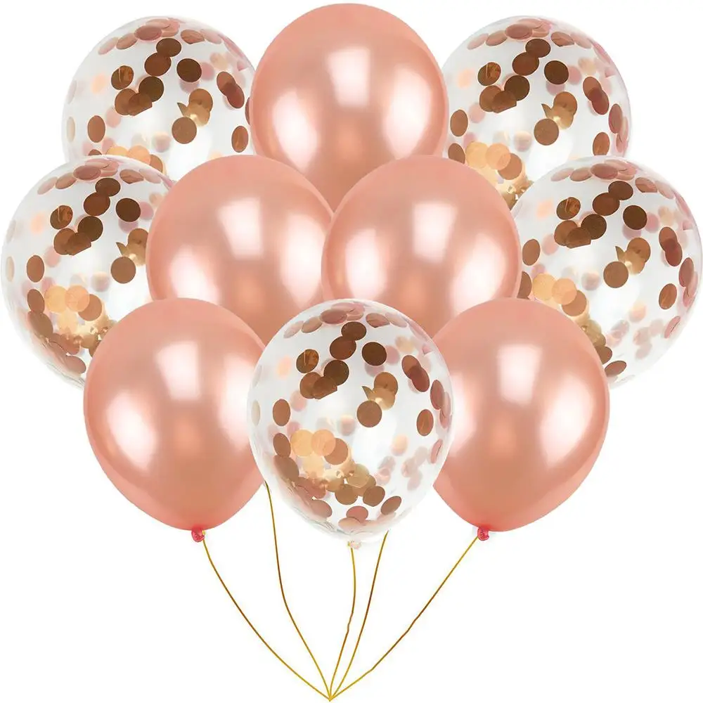 

Balloons Lovely Rose Gold 12 Inch Birthday Balloon Baby Shower Balloon Party Latex Decoration Air Balloon