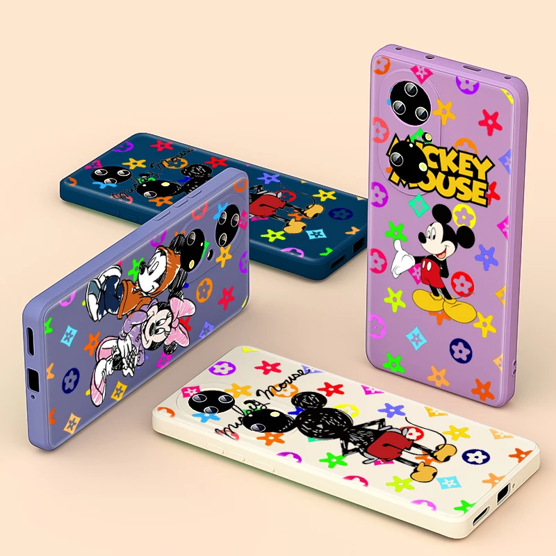 

Fashion beautiful Mickey Mouse For Huawei P50 P40 P30 P20 Lite E P Smart Plus Pro 2019 5G Phone Case Liquid Silicone TPU Cover