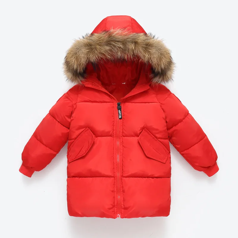 Красный Baby Boys Jacket Autumn Winter Jacket For Boys Children Jacket Kids Hooded Warm Outerwear Coat For Boy Clothes 2 3 4 5 Year - Цвет: Красный