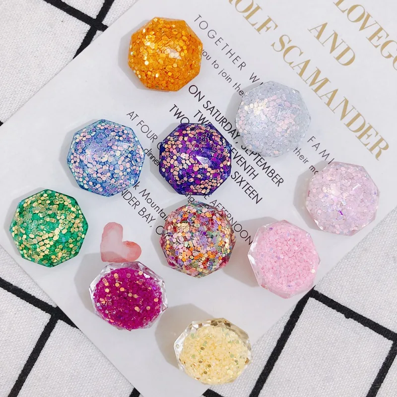 

50pcs/lot color Sequins geometry Irregular polygon rounds shape flatback beads without holes diy jewelry earring accessory