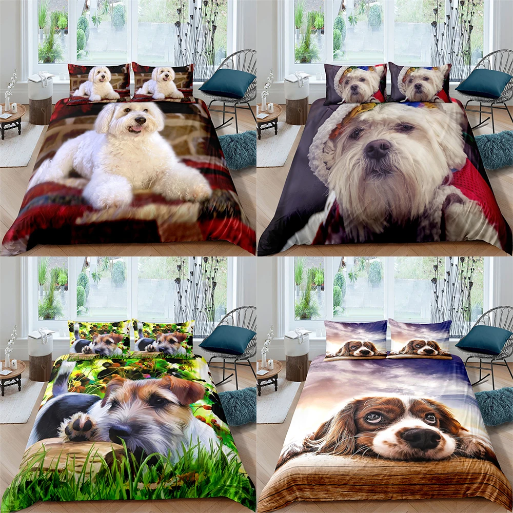 

Комплект постельного белья для мальчиков и девочек, мягкое покрывало с 3D рисунком милой собаки, королевы, короля, для взрослых
