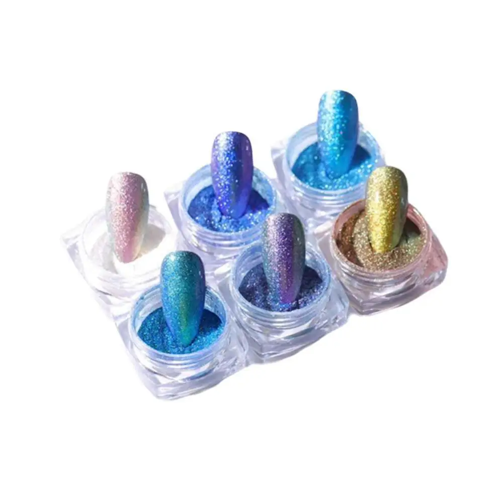 6 шт новый взрыв ногтей Блестящий цвет японский стиль наждачная бумага порошок