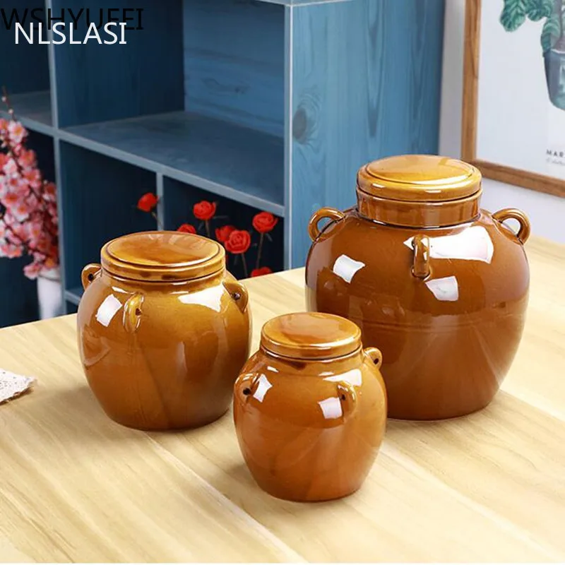 Керамический банка для чая в стиле ретро меда контейнер хранения маринованных