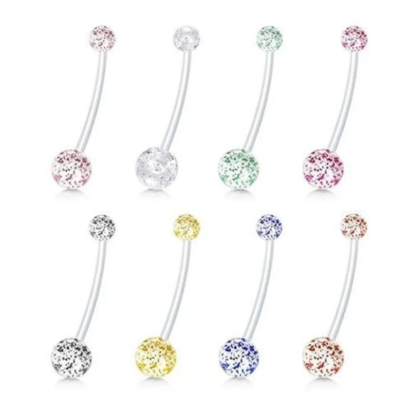 

Multicolor Flexible Clear Dangle Navel Rings Pregnant Woman Navel Bars Fashion Belly Button Ring Piercing Sexy Body Jewelry
