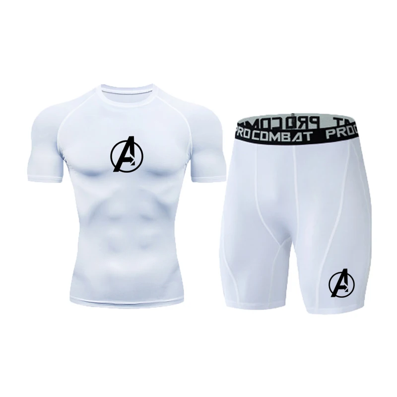

Dry Fit Men's Training Sportswear Set Gym Fitness Compression Sport Suit Jogging Tight Sports Wear Clothes Male Rashguard Sets