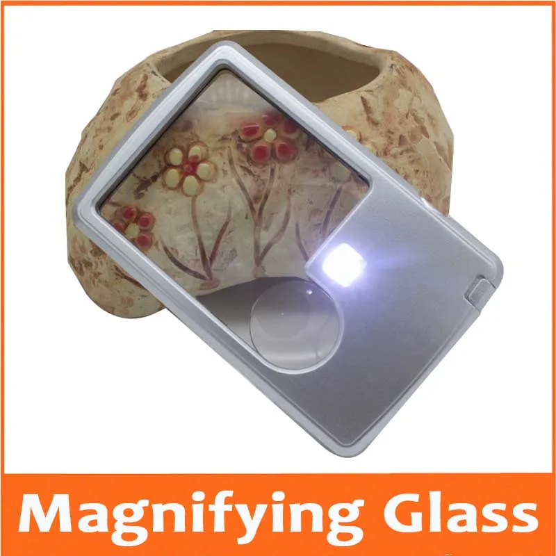 3X 6X пластиковое светодиодное светящееся увеличительное стекло для чтения