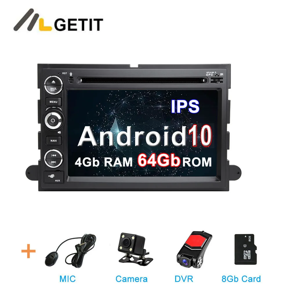 4G CAMERA-DVR-SD Ips DSP Android 10 dvd-плеер автомобиля для Ford 500/F150/Explorer/Edge/Expedition/Mustang/fusion/Фристайл Радио Стерео gps - Цвет: 4G CAMERA-DVR-SD