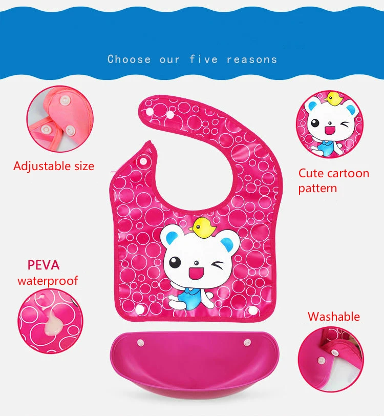 Newborn Baby Bibs Waterproof Baby Aprons Bib infant saliva towels cute baby cartoon bib baby slabbetjes plastic EVA baberos bebe