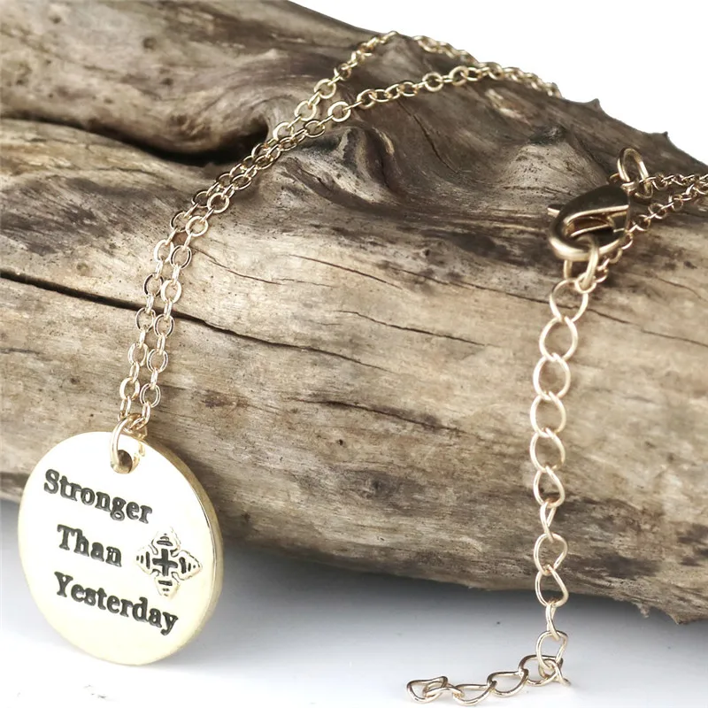 Вдохновляющее ожерелье с подвеской для тренировки фитнес-зал золотой цвет