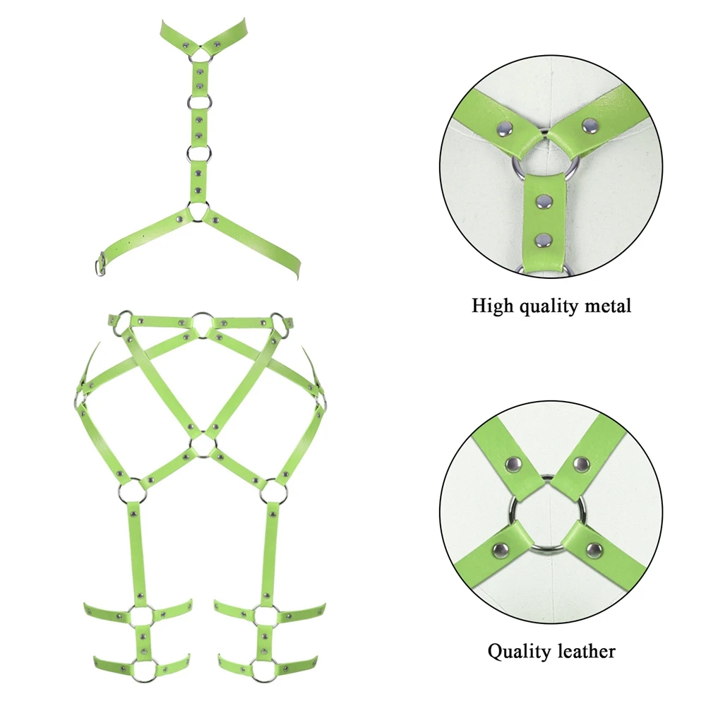 Женское нижнее белье фетиш кожаная портупея аксессуары БДСМ бандаж комплект
