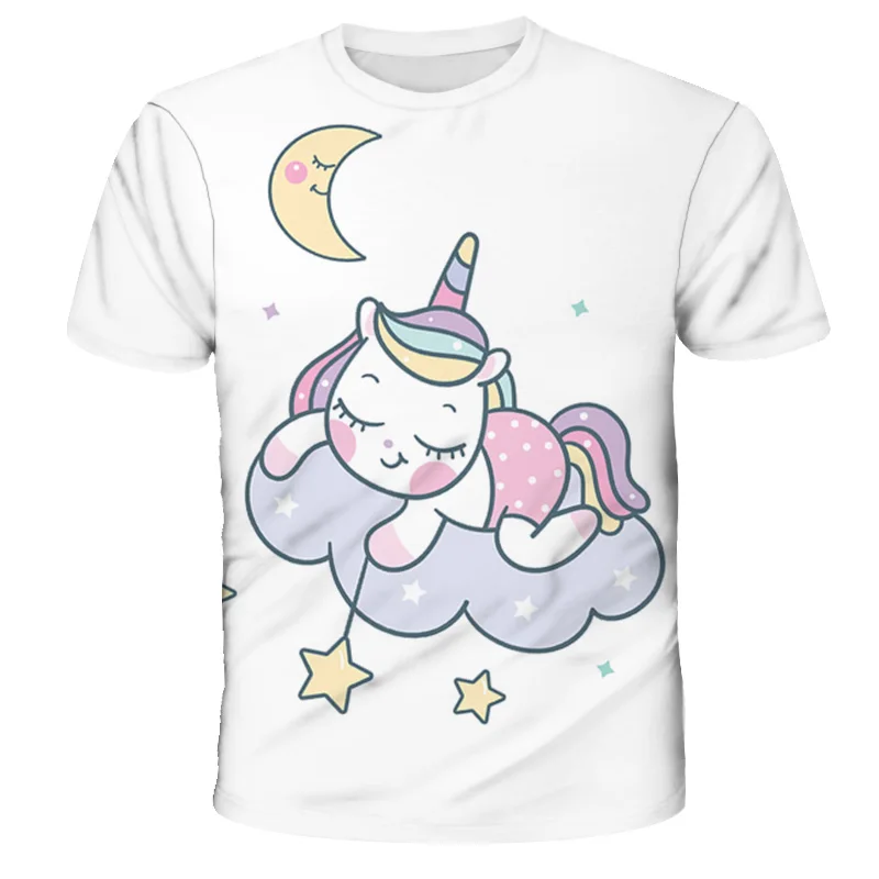 

2020 Summer Children Clothing Boys T Shirt Unicorn cartoon Short Sleeve T-shirt Kid Boy Casual Cute T-shirt 4-14 Years T Shirt