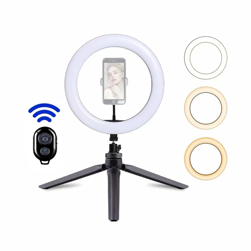 

16/26cm Youtube Shoot Selfie Circular Photo Ring Light Bluetooth Remote Control Phone with Tripod Led Photographic Video Lamp