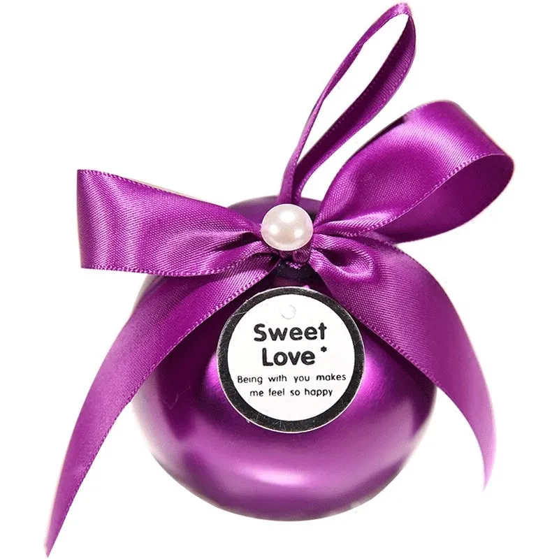 Фиолетовый конфеты банку хранения свадебные украшения 12 шт./лот круглый шар ящик