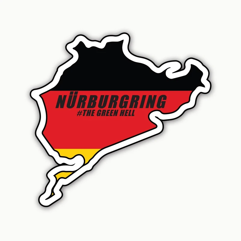 

S40575 # различные размеры самоклеящиеся ПВХ наклейки Nurburgring автомобильные наклейки водонепроницаемые Автомобильные украшения на бампер заднее окно