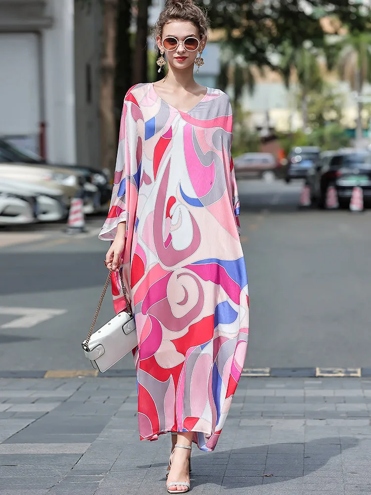 

Autumn Bohemian Beach Style Loose Casual New Fashion Plus Size Dress for Women