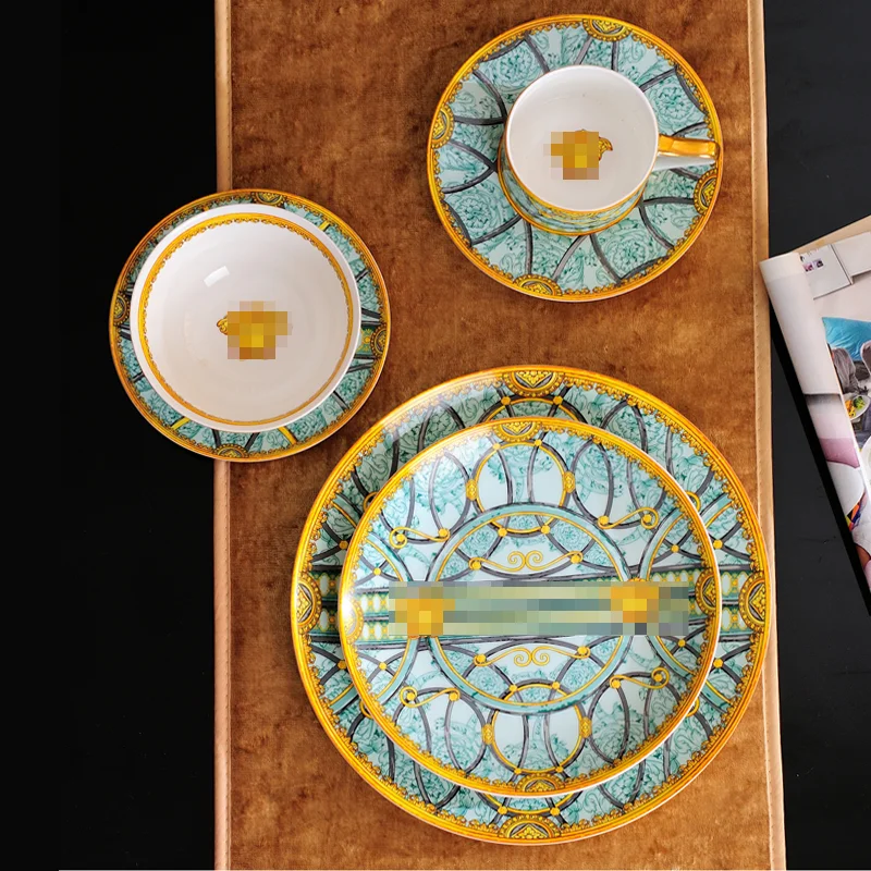 

European Western plate steak plate flat plate moon disc bone porcelain snack dried fruit cake plate hotel gifts