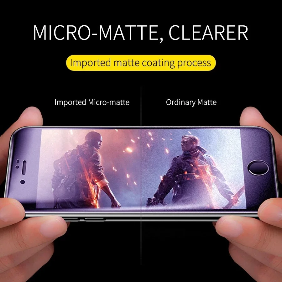 Для iphone 13 12 11 Pro Max XS XR 6s 7 8Plus фиолетовое матовое закаленное стекло игра