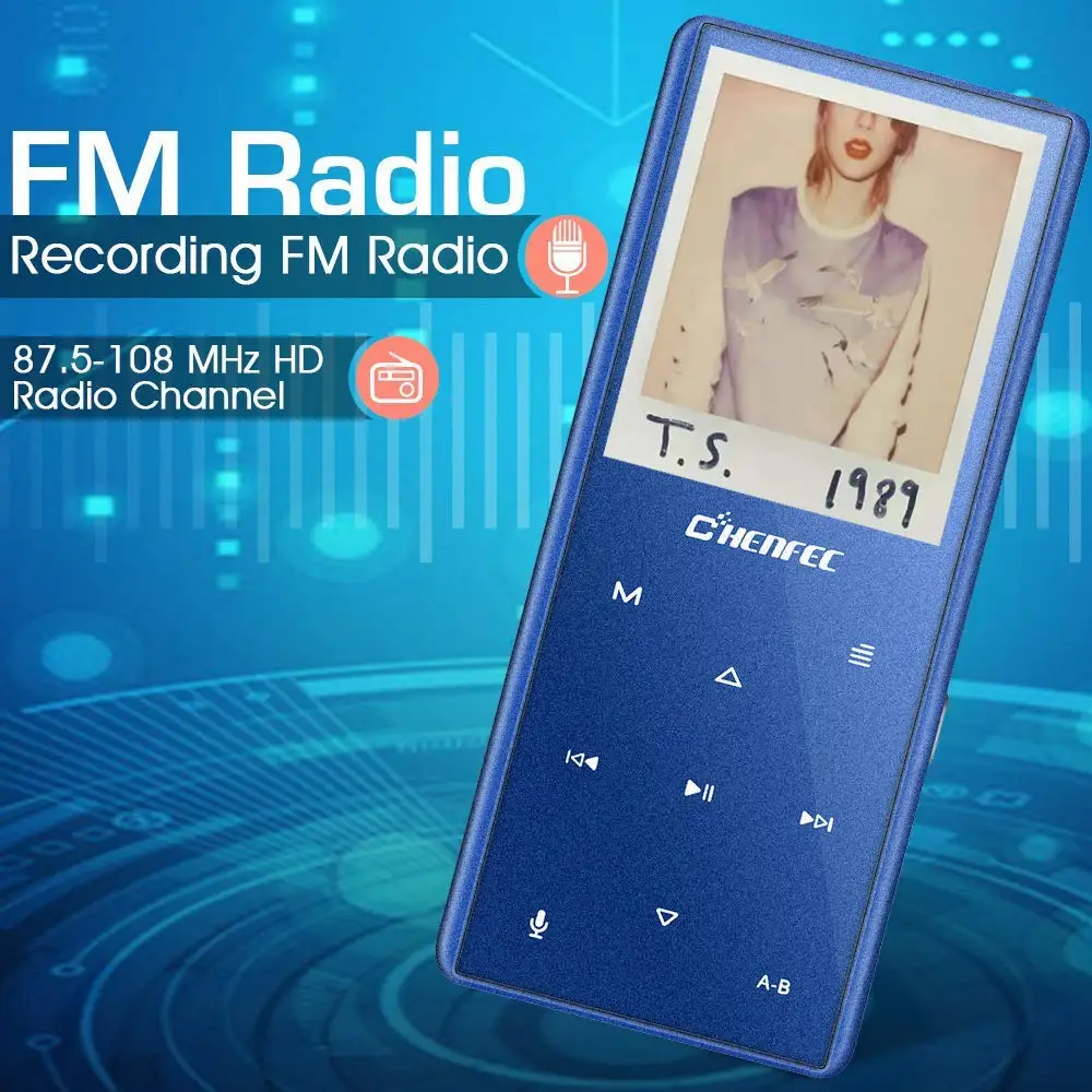 MP4 Player with Bluetooth4.2 HI-FI Lossless Sound Music Metal Body Built-in Speaker FM Support SD card up to 128G | Электроника