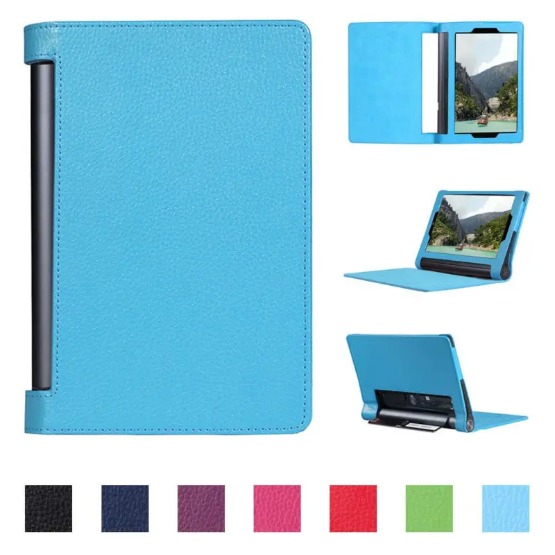 Ручка+ пленка для lenovo Yoga Tab 3 10 X50F X50M X50L 10,1 дюймов настольный Магнитный чехол Litchi чехол-подставка из искусственной кожи - Цвет: Синий