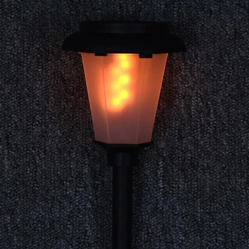 

Solar Light LED Imitation Flame Lawn Lamp Outdoor Waterproof Villa Garden Park Corridor Hexagon Lawn Flame Lamp 1/3 Pcs