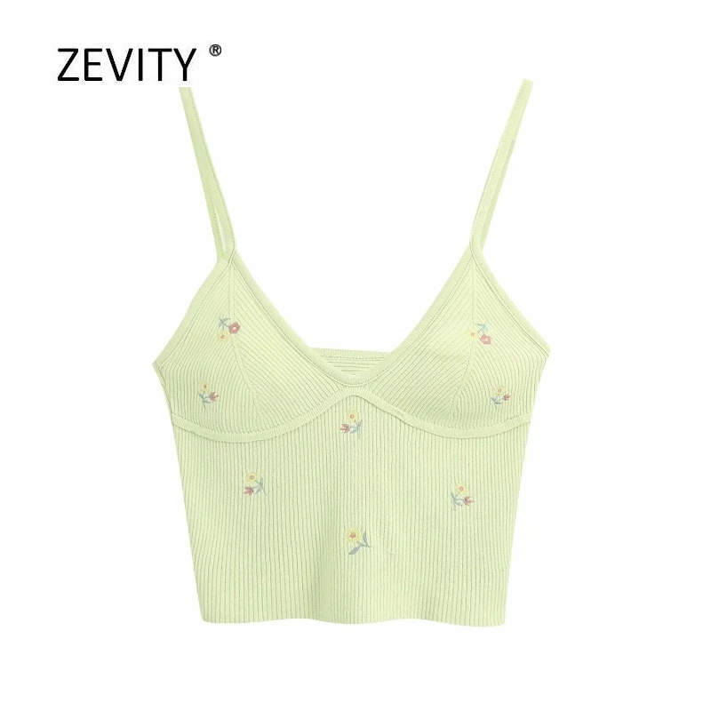 Новинка 2020 женская мода тонкие бретельки Цветочная вышивка майка топ летняя