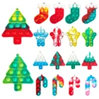 Игрушка-антистресс Rainbow Pop It, Рождественская елка, конфеты, брелок, игрушка для снятия стресса для взрослых и детей, рождественские подарки