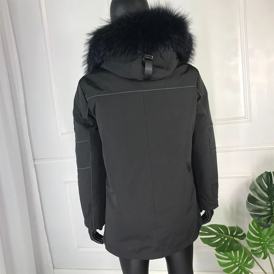 Зимняя куртка верхняя одежда парки из натурального меха Мужская Роскошная