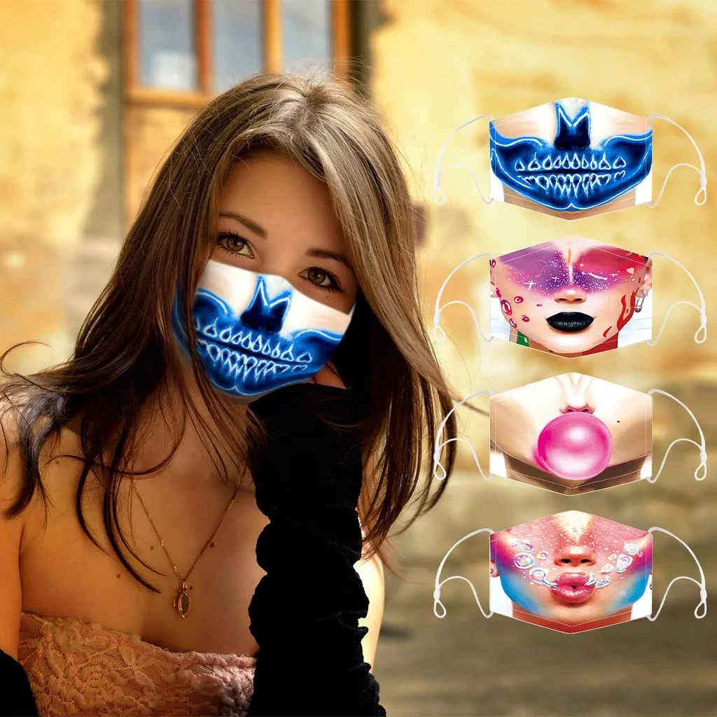 1 шт. модная маска с 3D принтом для взрослых на Хэллоуин многоразовая моющаяся