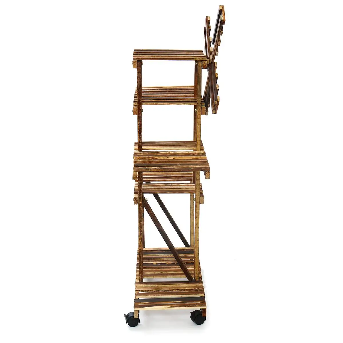 

5Tier Wooden Plant Flower Stand Rack Flower Stand Shelves Bonsai Display Shelf Yard Garden Patio Balcony Outdoor Plant Shelf