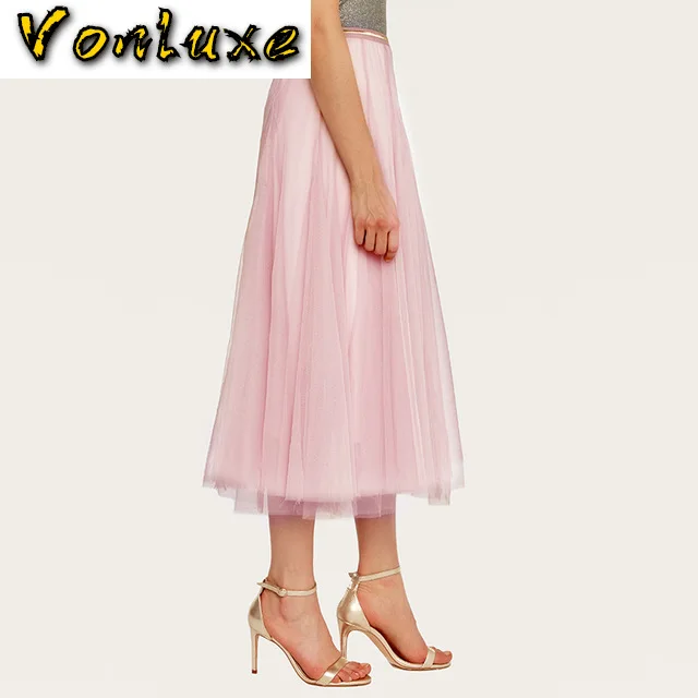 С высокой талией юбки из фатина для женское длинное платье пачка женские