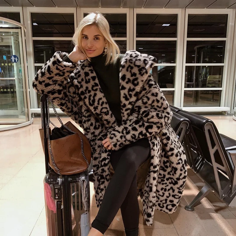 Женская леопардовая куртка MONMOIRA утепленная верхняя одежда большого размера из