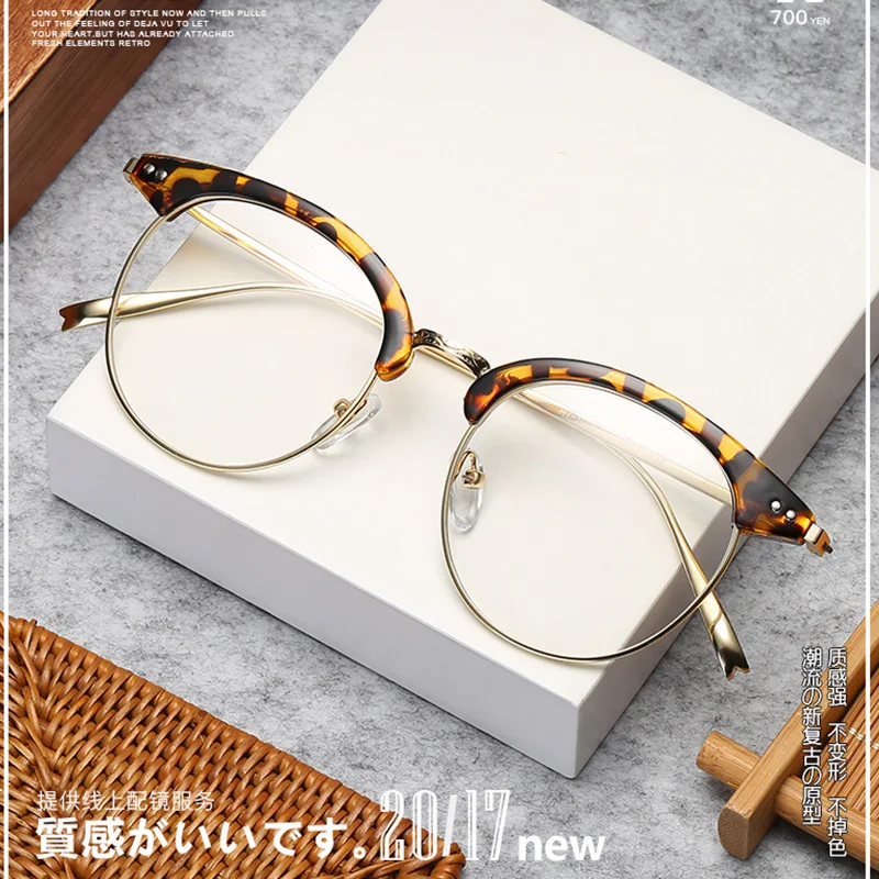

Anti Blue Light Women Men Glasses Classic Vintage Computer Clear Eyeglasses Platic Metal Light Frame Eyewear Designe Leg Gafas