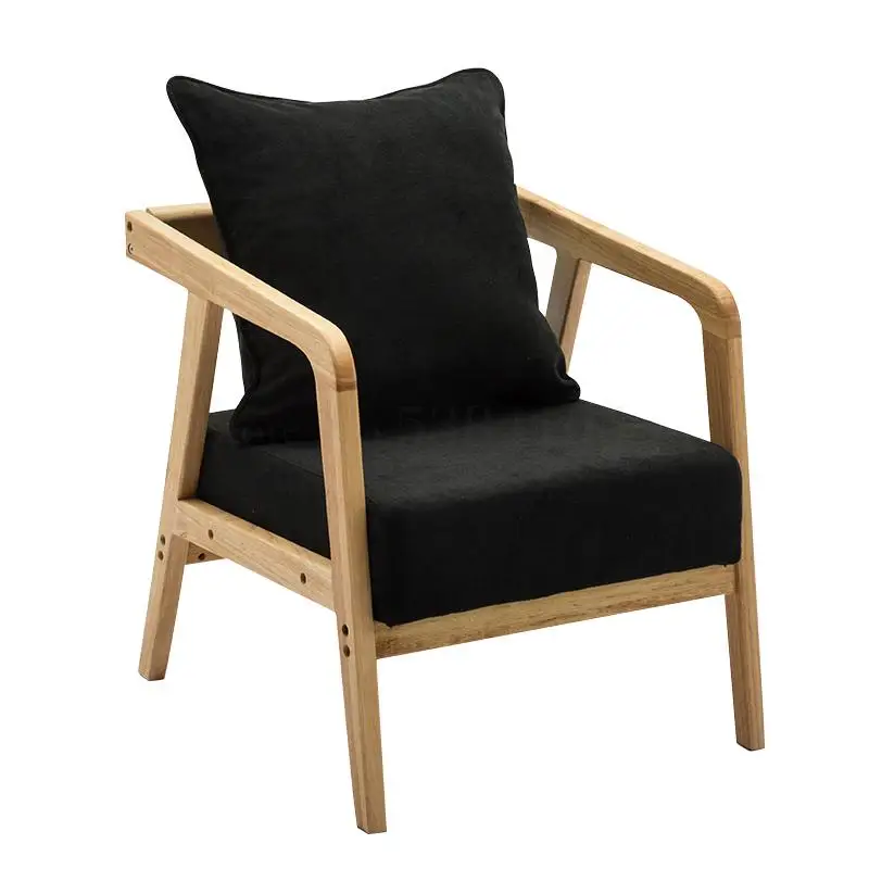 Balcony Fabric Small Family Single Double Three Nordic Solid Wood Combination Modern Simple Whole Package Japanese Sofa Chair |