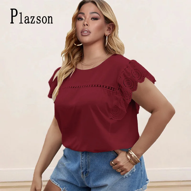 

Женская блузка с рукавом-бабочкой Plazson 5XL