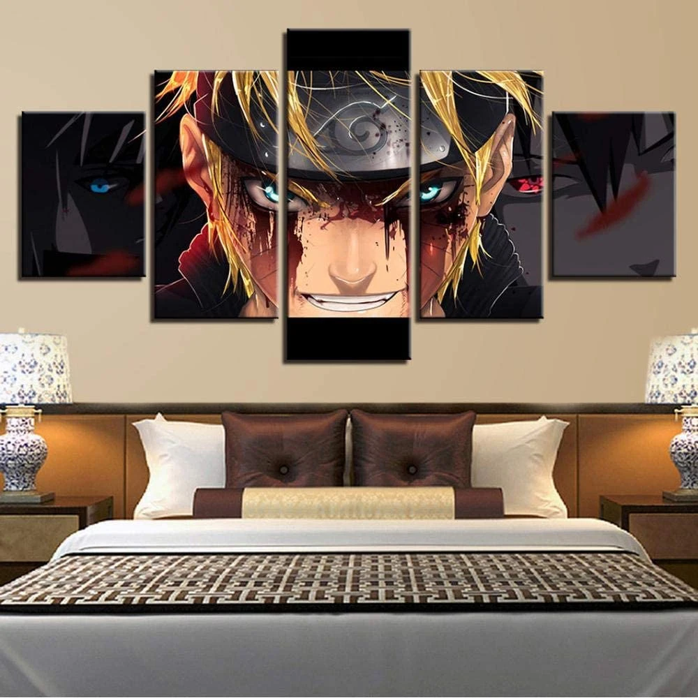 

5 Piece Wall Art Canvas Paintings Anime Manga Posters Ninja Figure Modular Prints Modern Home Decoration Living Room Pictures