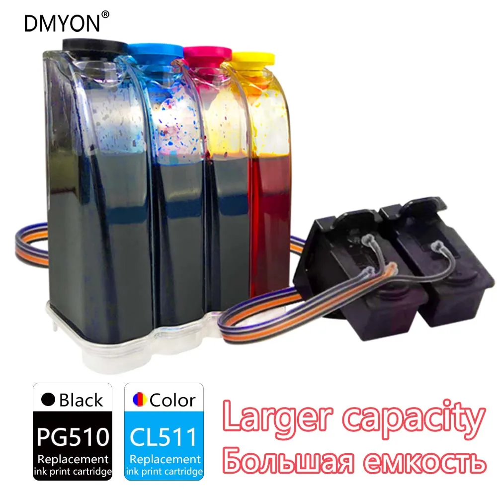 

Чернильный картридж DMYON CISS PG510 CL511, совместим с принтером Canon MP230 MP240 MP250 MP252 MP260 Pixma IP2700 MX330 MX340