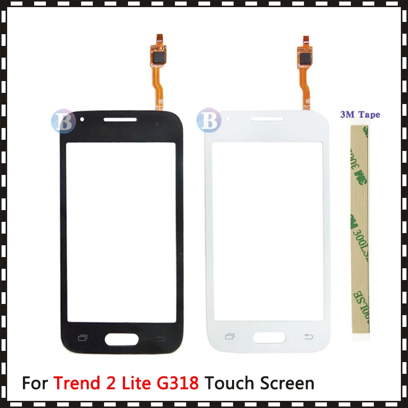 

Высокое качество 4,0 дюйма для Samsung Galaxy DUOS Trend 2 Lite G318 сенсорный экран дигитайзер Датчик внешнее стекло панель объектива Черный Белый