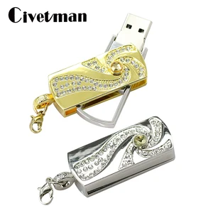 Металлический поворотный флеш-накопитель Whirlwind, 8 ГБ, 16 ГБ, 32 ГБ, 64 ГБ, 128 ГБ, 256 ГБ, USB флеш-накопитель с золотым вращением, USB 2,0, карта памяти, Флеш накопитель U диск