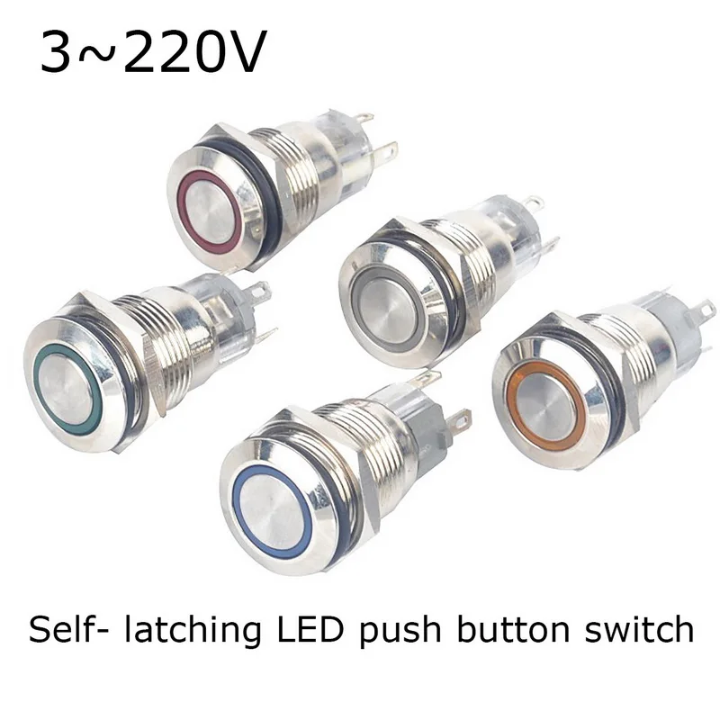 Новый светодиодный кнопочный переключатель 16 мм отверстие для мыши