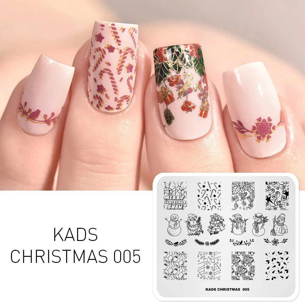 CHRISTMAS 005 Новинка 7*8 см штамповки пластины красота дизайн из нержавеющей стали шаблоны для дизайна ногтей DIY Рождественский трафарет печать штамп-печатка - Цвет: CHRISTMAS 005