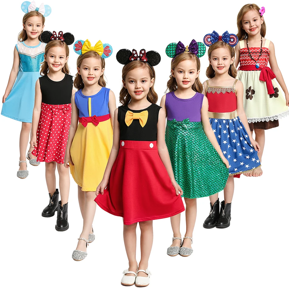 Летнее платье для маленьких девочек детское ролевых игр с героями мультфильмов