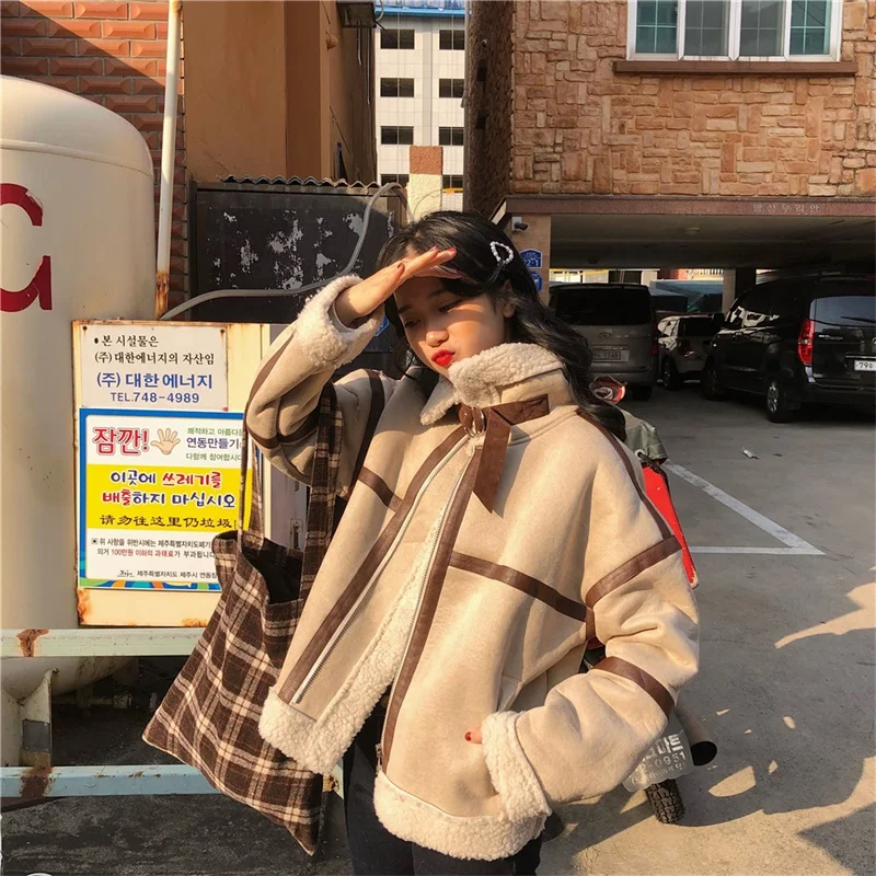 

2020 Winter Korean Fashion Wool Women Long Big Pockets Single Breasted Female Chic Elegant Woolen Cloth College Style Outwear